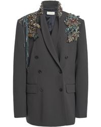 Dries Van Noten - Bafya Embellished Wool Double-Breasted Jacket - Lyst