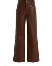 FRAME - Le Slim Palazzo Leather Jeans - Lyst