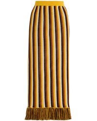 Escvdo - Misti Fringed Crocheted Cotton Midi Skirt - Lyst