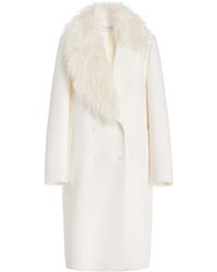 Michael Kors - Mohair-collar Double-breasted Wool-melton Coat - Lyst