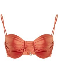 JADE Swim - Mia Ruched Cupped Bikini Top - Lyst