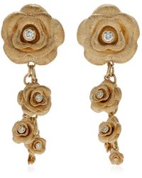 Sydney Evan - Rose 14K Diamond Drop Earrings - Lyst