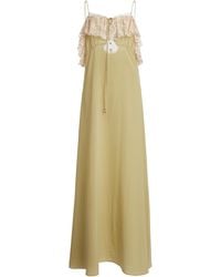 Chloé - Lace-Trimmed Silk Crepe De Chine Maxi Dress - Lyst