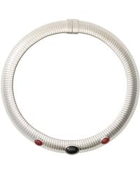 Julietta - Astra Rhodium-Plated Brass Onyx And Carnelian Necklace - Lyst