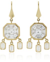 Sylva & Cie - Mosaic 18k Yellow Gold Diamond Earrings - Lyst