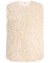 TOTEME - Feathered-Jersey Sleeveless Top - Lyst