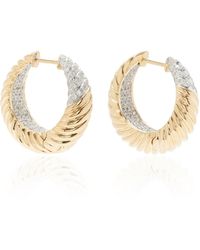 Yvonne Léon - Godron 18k Yellow Gold Diamond Hoop Earrings - Lyst