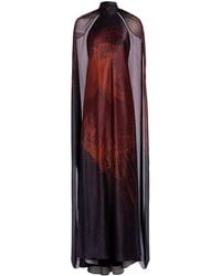 Silvia Tcherassi - Sabina Cape Silk-Blend Maxi Dress - Lyst