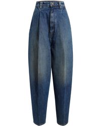 Khaite - Ashford Pleated Tapered Jeans - Lyst
