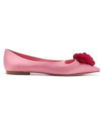 Rodger Cut Out Roger Vivier Rose Vivier Embellished Cutout Satin Ballet Flats in Pink ...