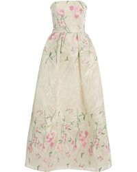 Elie Saab - Floral-embroidered Tulle Midi Dress - Lyst