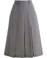 Marie Adam-Leenaerdt - Pleated Wool Midi Skirt - Lyst