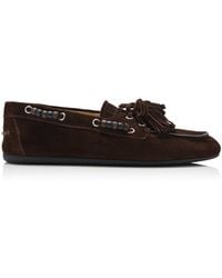 Miu Miu - Suede Boat Shoe - Lyst