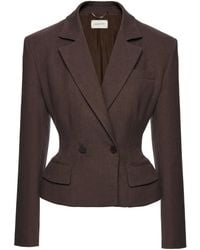 Magda Butrym - Double-Breasted Structured Linen-Blend Blazer - Lyst