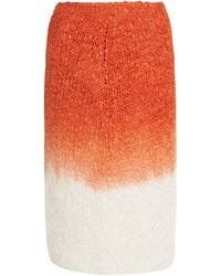 Bottega Veneta - Lightweight Wool Silk Overdye Knit Midi Skirt - Lyst
