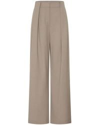 St. Agni - Pleated Wool-Blend Wide-Leg Pants - Lyst