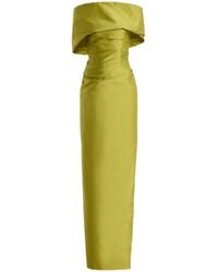 Marmar Halim - Exclusive Off-the-shoulder Draped Silk-taffeta Gown - Lyst
