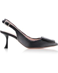 Roger Vivier - Raw Edge Denim Slingback Pumps - Lyst