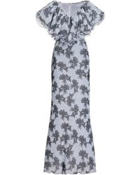 ROTATE BIRGER CHRISTENSEN - Ruffled Embroidered-chiffon Midi Dress - Lyst