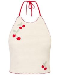 LoveShackFancy - Avanyah Cherry Crochet Top - Lyst
