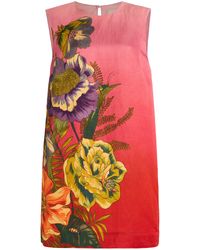 ALÉMAIS - Inez Printed Linen-Blend Mini Shift Dress - Lyst