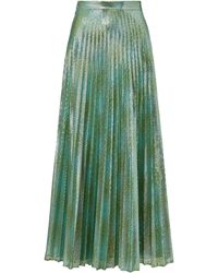 Brandon Maxwell Sequin Pleated Skirt in Blue | Lyst Canada