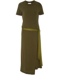 Rosetta Getty Tie-detailed Cotton-jersey Tunic - Green