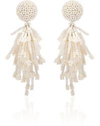 Oscar de la Renta - Fringed Tassel Clip-On Earrings - Lyst