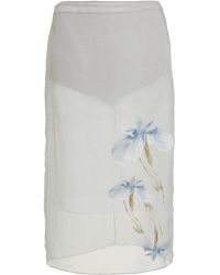 Givenchy - Iris-printed Silk Midi Skirt - Lyst