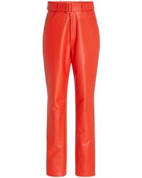 LAPOINTE - Stretch Faux Leather High Waisted Belted Slim Jean - Lyst