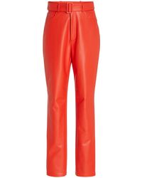 LAPOINTE - Stretch Faux Leather High Waisted Belted Slim Jean - Lyst