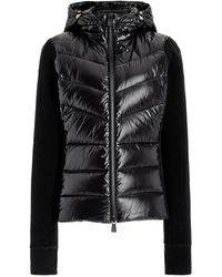 Moncler - Down Fleece Hooded Cardigan - Lyst