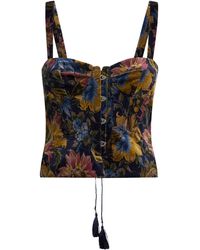 Etro - Cotton-Blend Corset Top - Lyst