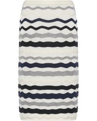 Bottega Veneta - Wavy-Knit Cotton-Blend Midi Skirt - Lyst