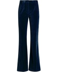 Etro - Mid-Rise Velvet Flared Pants - Lyst