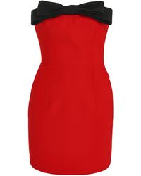 The New Arrivals Ilkyaz Ozel - Exclusive Eléa Bow-detailed Crepe Strapless Mini Dress - Lyst
