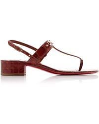 Christian Louboutin - Mj Thong 25Mm Croc-Embossed Leather Sandals - Lyst