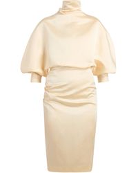 KHAITE - Harlin Crushed Satin Midi Dress - Lyst