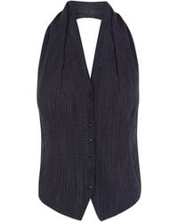 Cortana - Marina Button-Front Cotton Vest - Lyst