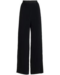 Bevza - High-rise Pleated Satin Wide-leg Pants - Lyst