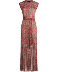 Etro - Fringed Paisley Knit Maxi Dress - Lyst