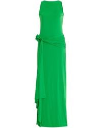 Maygel Coronel - Tirso Rosette-detailed Sleeveless Jersey Maxi Dress - Lyst