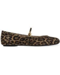 Gianvito Rossi - Carla Leopard-print Suede Mary Jane Flats - Lyst