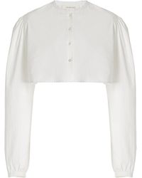 Colleen Allen - Cotton-Poplin Cropped Top - Lyst