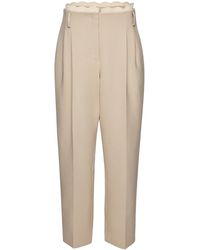 Magda Butrym - Lace-Detailed Stretch-Linen Cropped Pants - Lyst