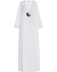 Sloan - Exclusive Shell-Detailed Cotton Voile Maxi Kaftan Dress - Lyst