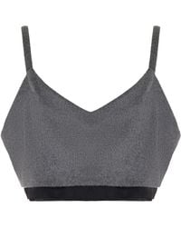 Miu Miu - Layered Wool-cashmere Crop Top - Lyst
