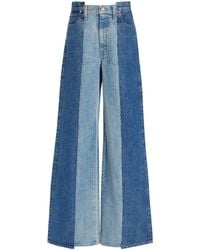 SLVRLAKE Denim - Eva Paneled High-rise Wide-leg Jeans - Lyst