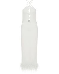 Ila - Gisele Feather-trimmed Sequin Midi Dress - Lyst
