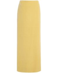 Colleen Allen - Slit-Detailed Cotton-Velvet Skirt - Lyst